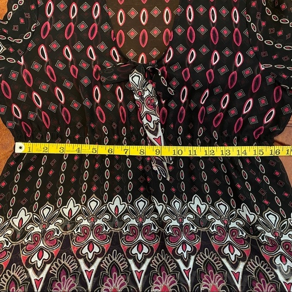 Coldwater Creek Sheer Multi-color Tunic Blouse - Picture 7 of 12